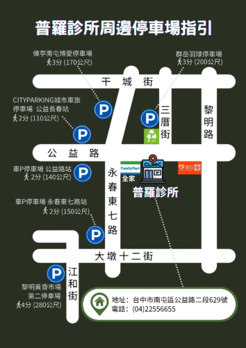 普羅診所停車指引